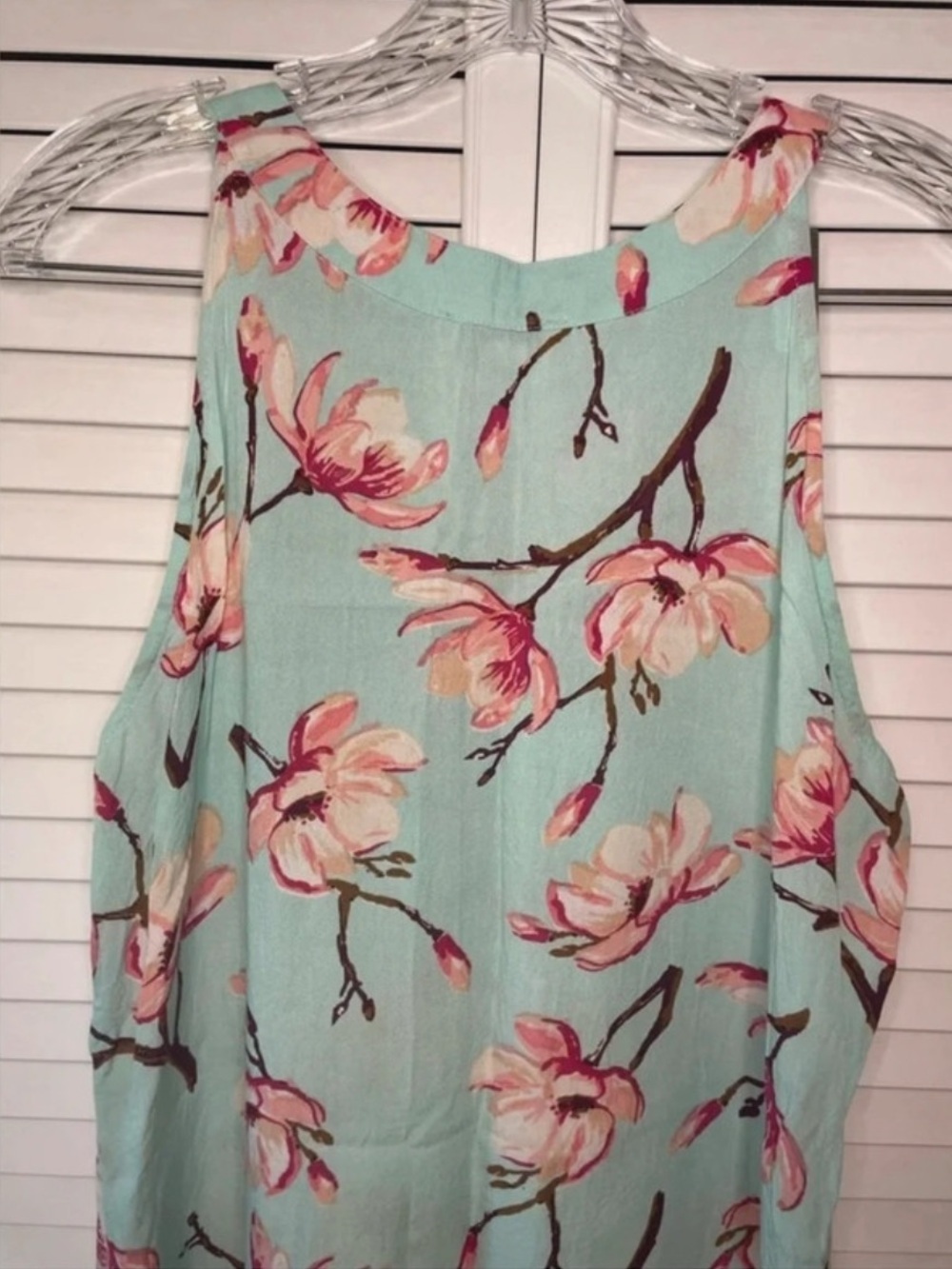 Charlie Paige Women's Sleeveless Halter Neck Mini Dress Blue Pink Floral Medium - Picture 4 of 9